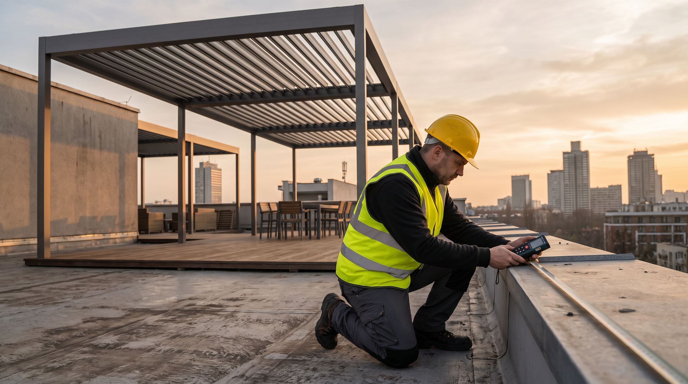 A Louvered Roof Installation Doesn't Start on the Roof. It Starts With a Tape Measure.