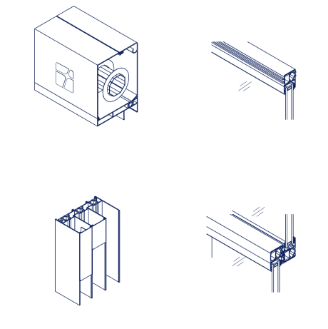 Center opening four operable panels