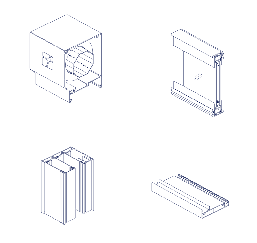 Center opening four operable panels