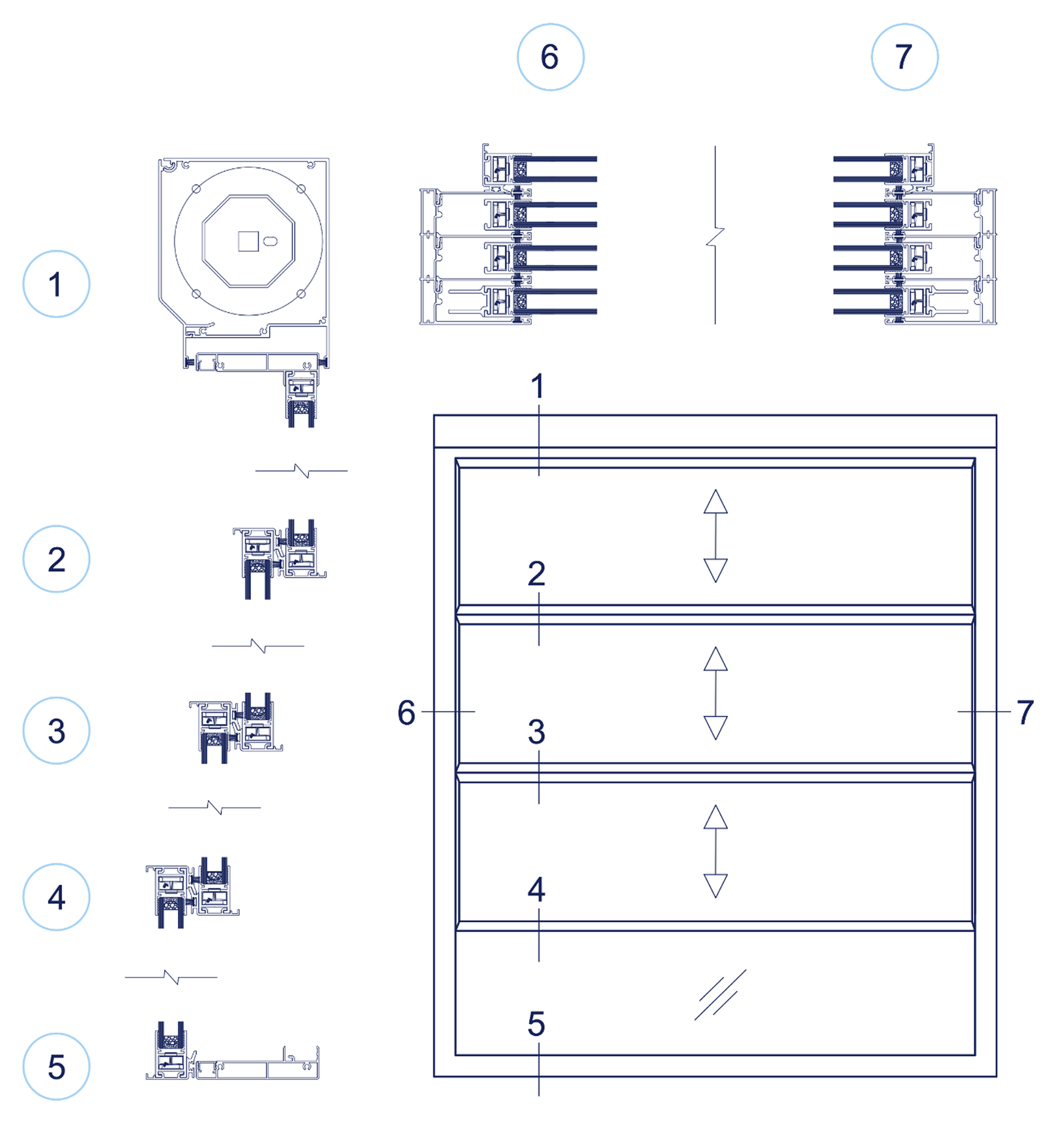 One operable panel / One stationary